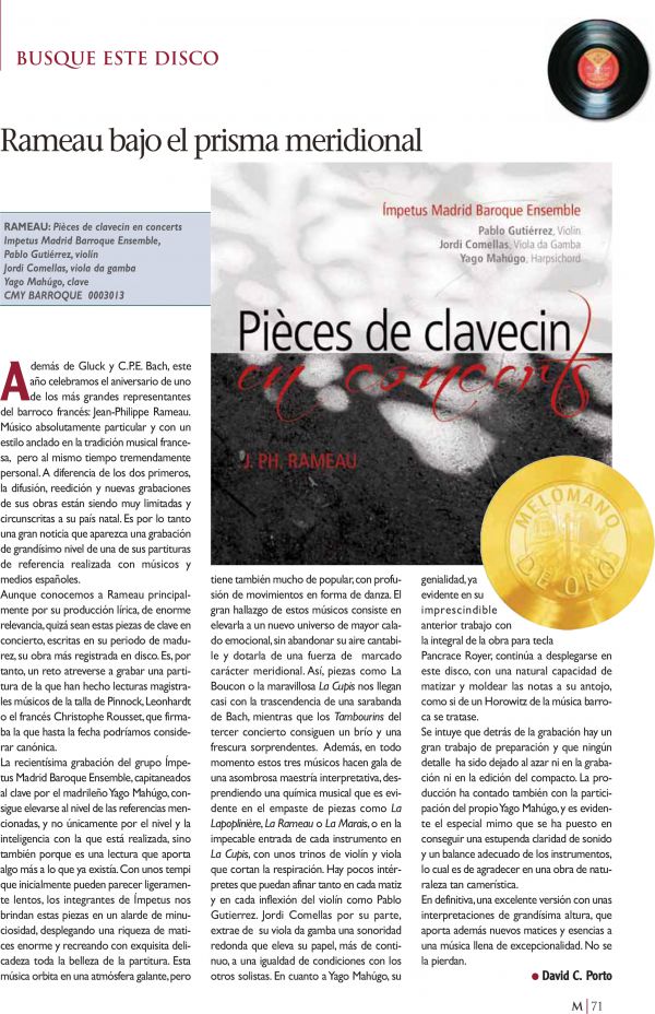 Rameau bajo el prisma meridional